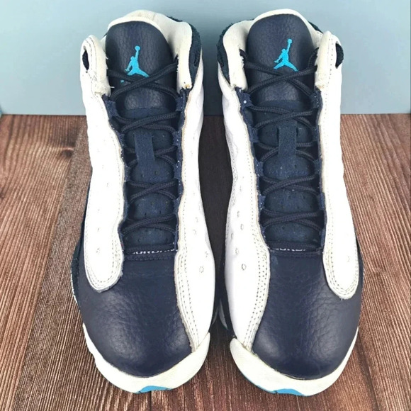 Jordan 13 Retro GS 'Obsidian' sz 6Y White/Obsidian/Dark Powder Blue - Picture 8 of 11